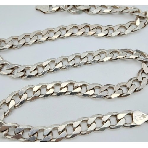 48 - A fabulous 925 silver curb chain. Total weight 48.4G. Total length 48cm.