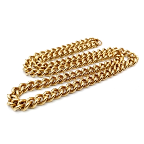 2 - A Heavy 9K Yellow Gold Curb Link Chain. 121.05g weight.
60cm length. Full UK hallmark.