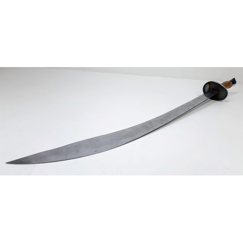 515 - A Stainless Steel Chinese Broad Sword.
Measures 93cm in length. See photo for condition.