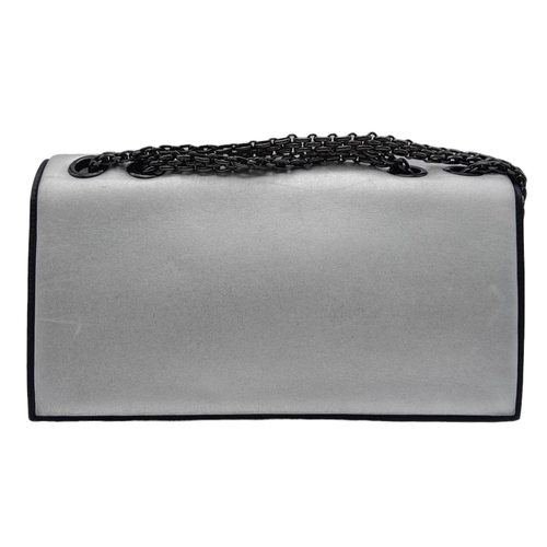 1096 - Chanel Silver Leather Flap Bag.
Stunning quality throughout, this bag features a slip chain handle, ... 