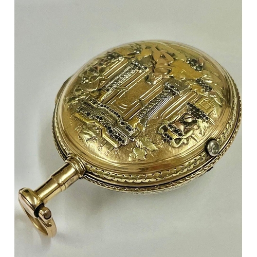 1 - 18ct gold verge fusee pocket watch , Good balance staff but wound tight needs service.