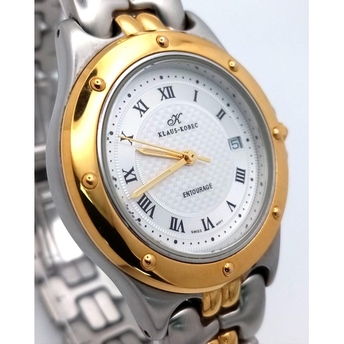 1105 - A Men’s Klaus Kobec Swiss Bi-Metal Quartz Watch Model ‘Entourage KKG1968’. 40mm Including Crown. Sta... 