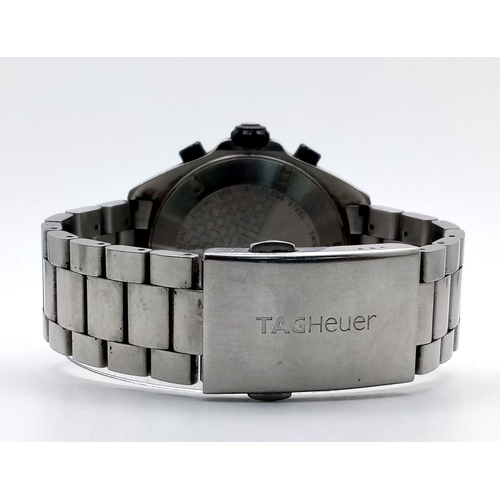 148 - A Tag Heuer Formula Chronograph Gents Watch. Stainless steel bracelet and case - 43mm. Black dial wi... 