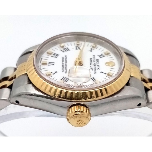 18 - A Rolex Oyster Perpetual Datejust Bi-Metal Ladies Watch. Gold and stainless steel bracelet and case ... 