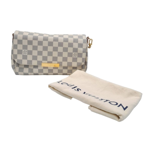 291 - A Louis Vuitton Crossbody Bag. Checked leather exterior with gold tone hardware. Textile interior wi... 