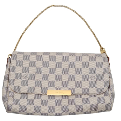 291 - A Louis Vuitton Crossbody Bag. Checked leather exterior with gold tone hardware. Textile interior wi... 