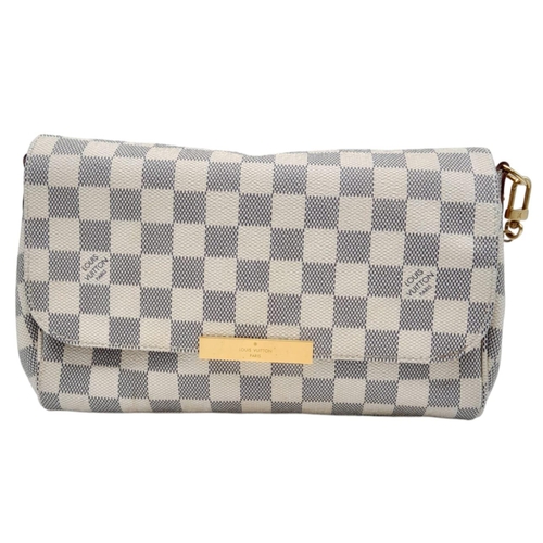 291 - A Louis Vuitton Crossbody Bag. Checked leather exterior with gold tone hardware. Textile interior wi... 