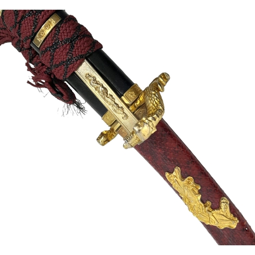 262 - An Excellent Condition, Highly Decorative, Dragon Detail, Modern Display Katana Sword. 105cn Length.... 