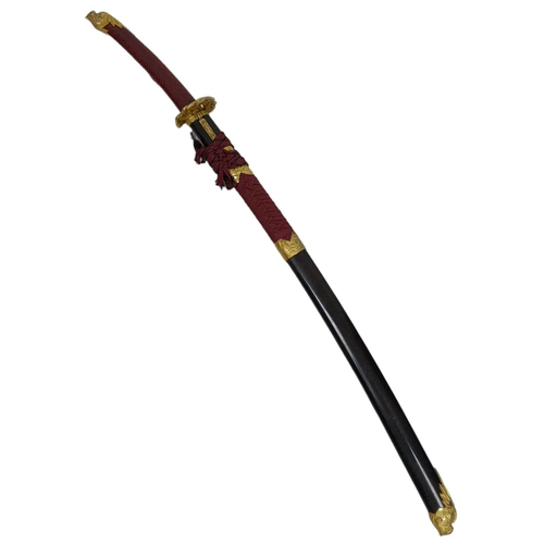 262 - An Excellent Condition, Highly Decorative, Dragon Detail, Modern Display Katana Sword. 105cn Length.... 