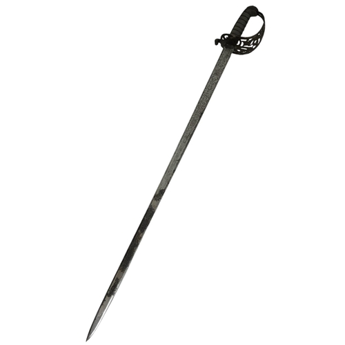 402 - A Toledo Straight Edge Cavalry Sword with Scabbard. Markings on blade of Ano D 1851. Some rusting on... 