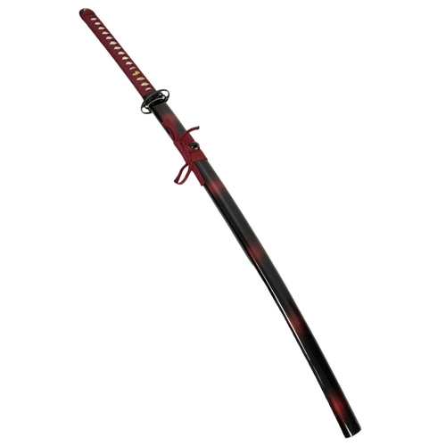 255 - An Excellent Condition Modern Display Japanese Katana. 104cm Length. Iron Tsuba, Red and Black Saya ... 