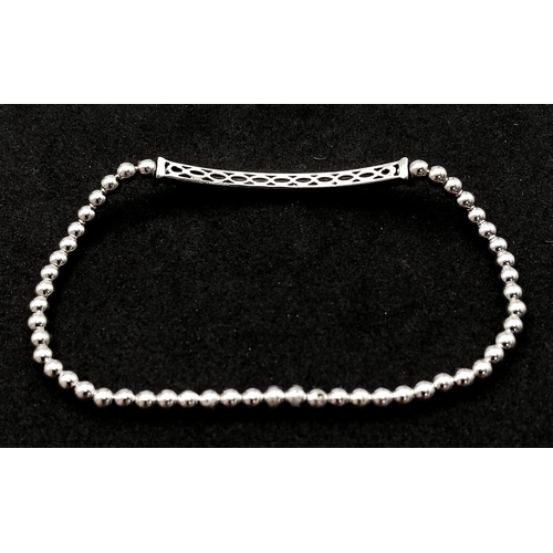 48 - A 18K WHITE GOLD 2 ROW DIAMOND SET EXPANDABLE BRACELET 7.8G 0.60CT approx 19cm

ref: 8091