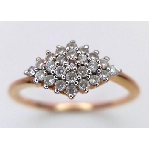 267 - A 18K ROSE GOLD DIAMOND CLUSTER RING 0.26CT 2.5G SIZE M

ref: SC 1079