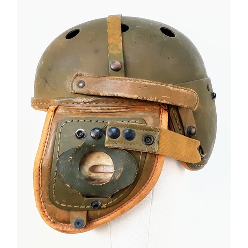 110 - WW2 M38 Rawlings US Tank Crew Helmet. Hand painted Insignia of the 2nd Armoured Division. All round ... 