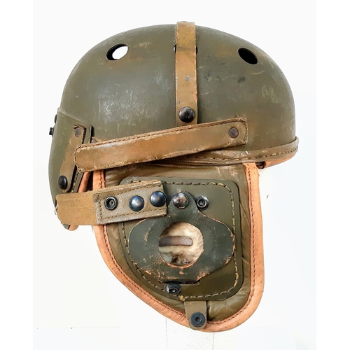 110 - WW2 M38 Rawlings US Tank Crew Helmet. Hand painted Insignia of the 2nd Armoured Division. All round ... 