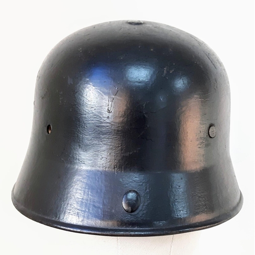 358 - An Unknown WW2 German Factory Fire Fighters Helmet and liner.