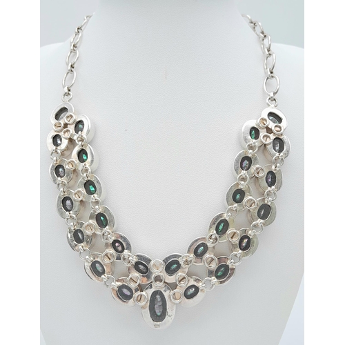 320 - A Fabulous Suite of Handmade Mystic Quartz and Silver Jewellery - A 27 stone statement necklace - 46... 