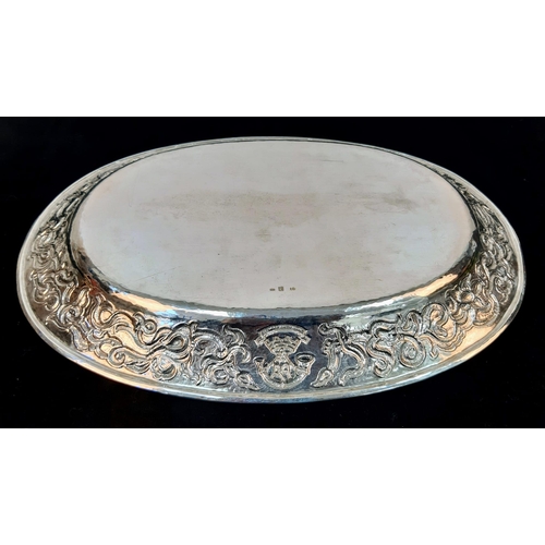 324 - A Solid Silver (800) Decorative Serving Tray Presented by the Officers of The Somerset Light Infantr... 