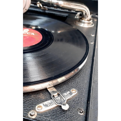 369 - A 1930’s British Gramophone Made by Linguaphone. Used by an RAF Squadron during WW2. Working.