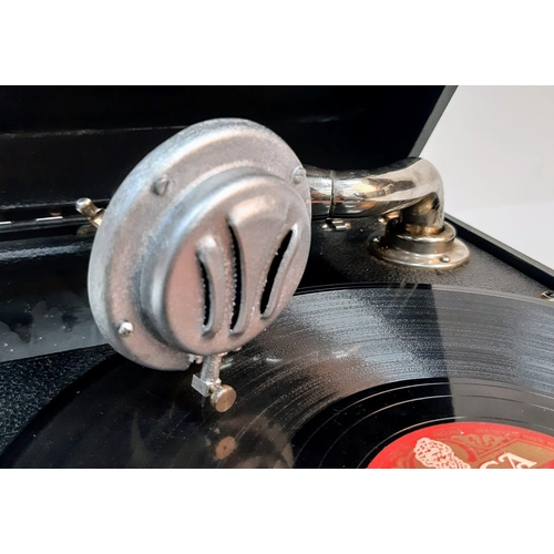 369 - A 1930’s British Gramophone Made by Linguaphone. Used by an RAF Squadron during WW2. Working.