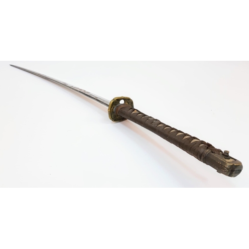 68 - A WW2 Japanese Officers Sword with an ancient family blade. A veteran bring back.