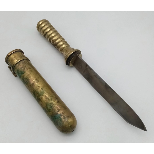 103 - WW2 German Kriegsmarine Marked Divers Knife. Maker: J.A Henckels.