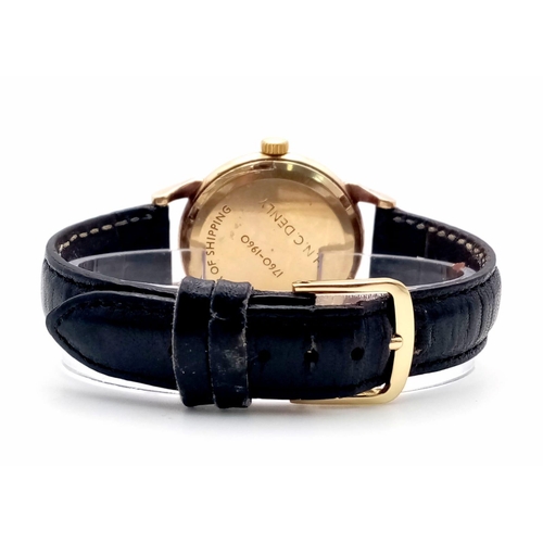 254 - A FABULOUS EXAMPLE OF A VINTAGE 9K GOLD WRIST WATCH MADE BY THE FAMOUS J.W BENSON COMPANY , RECENTLY... 