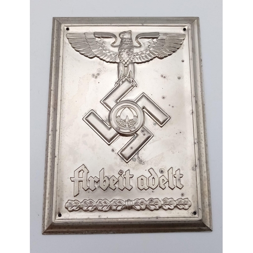 348 - A 3rd Reich Cased R.A.D Award Plaque.