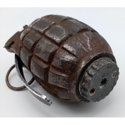 376 - INERT WW2 British No 36 Mills Grenade Dated 1944. Complete with centre tube, spring, striker, lever ... 