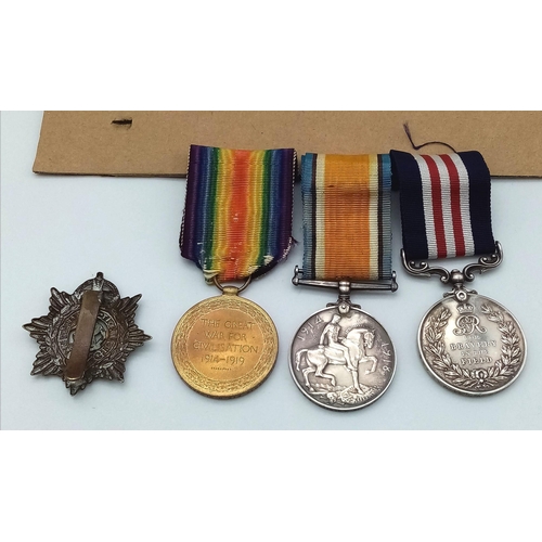 40 - A WW1 Military Medal Group Awarded to DM2.207016 Pte Harry Glover 44 th Motor Ambulance Convoy Army ... 