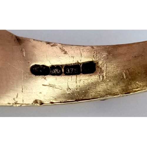 503 - A 9K YELLOW GOLD GLASGOW RANGERS EMBLEM RING 4.3G  SIZE T

ref: SC 1009