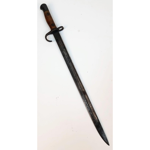 208 - 1910 Dated British Sanderson Hooked Quillon 1907 Pattern Bayonet, marked for lend/lease Australia. A... 