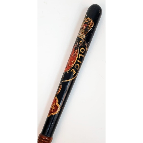 379 - Victorian Painted Kirkcaldy Police Truncheon.