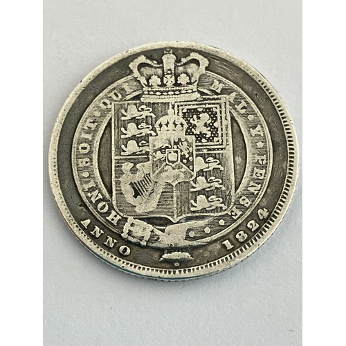 119 - 1824 GEORGE IV SILVER SHILLING. Overall condition fine or better, with clear detail to both sides. H... 