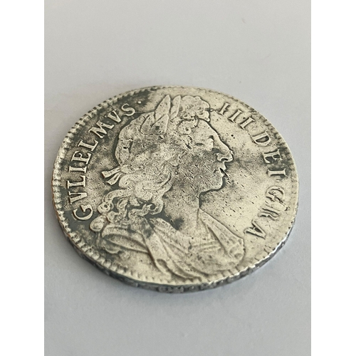 21 - 1696 WILLIAM III (William of Orange) SILVER HALF CROWN. Condition very fine or better. Clear detail ... 