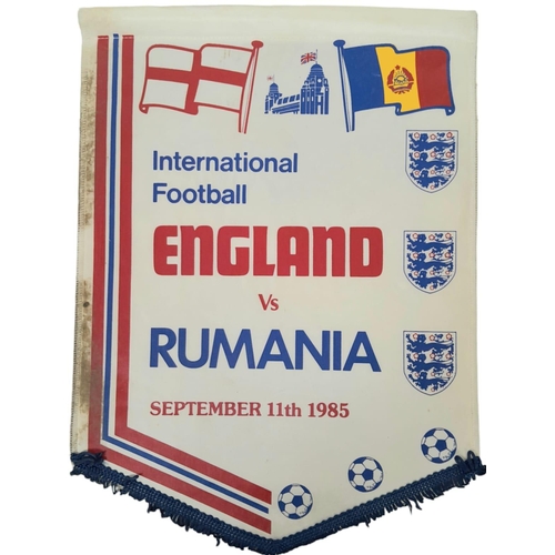 416 - A COLLECTION OF 11 ENGLAND FOOTBALL MATCH PENNANTS FROM DIFFERENT INTERNATIONAL MATCHES , INCLUDING ... 