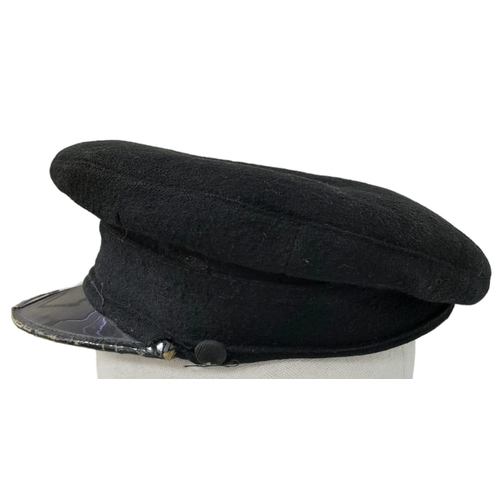 236 - 1930’s British Union of Fascists Black Cap. A British naval cap with a silver Cap badge of the Briti... 