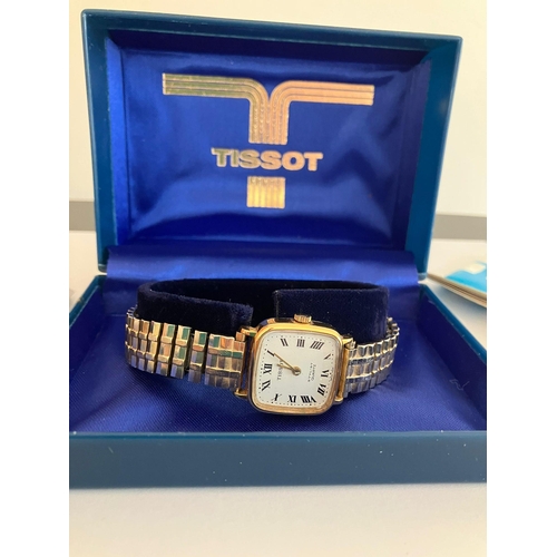 252 - Ladies vintage TISSOT WRISTWATCH. Gold plated  with ROLLED GOLD plated Expandable Bracelet. Complete... 