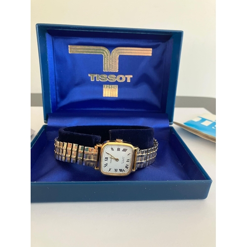 252 - Ladies vintage TISSOT WRISTWATCH. Gold plated  with ROLLED GOLD plated Expandable Bracelet. Complete... 