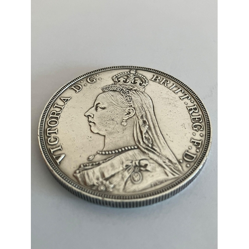 266 - SILVER CROWN 1887. Queen Victoria Golden Jubilee mintage. Extra fine/brilliant condition. Bold and r... 