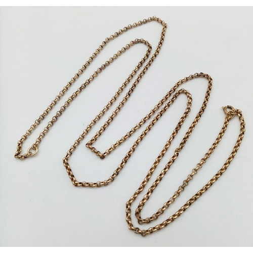 429 - A DOUBLE STRAND 9K GOLD BELCHER CHAIN .  46cms   11.1gms