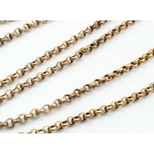 429 - A DOUBLE STRAND 9K GOLD BELCHER CHAIN .  46cms   11.1gms