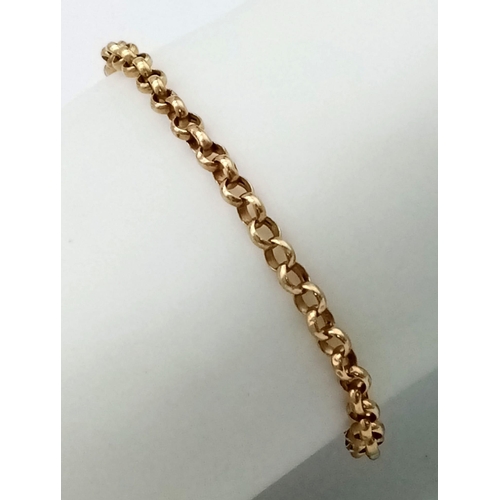 438 - A 9 K yellow gold chain bracelet, length: 20 cm, weight: 1.4 g.