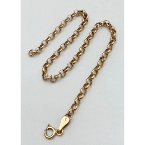 438 - A 9 K yellow gold chain bracelet, length: 20 cm, weight: 1.4 g.