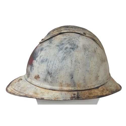 467 - A WW1 French Medics 1915 Model Adriane Helmet with liner. A real “Been There” item.