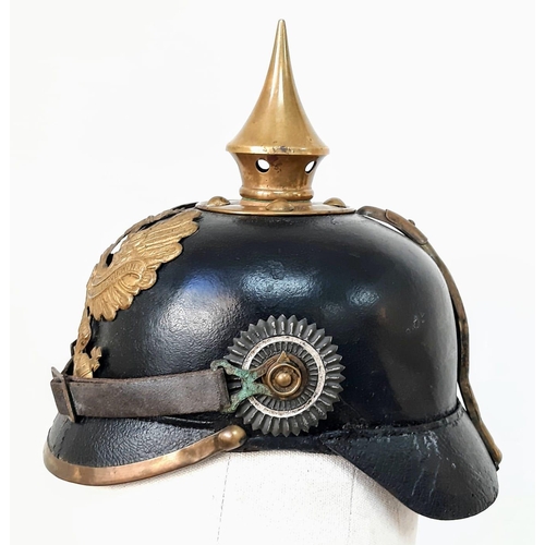 96 - A WW1 Imperial German Model 1895 Enlisted Mans/Nco’s Pickelhaube. Dated 1896 with markings to the 69... 