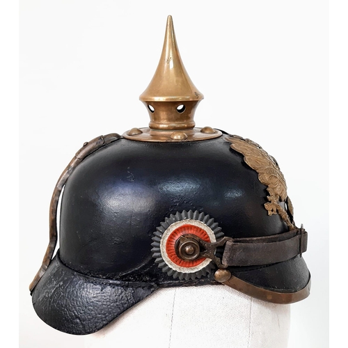 96 - A WW1 Imperial German Model 1895 Enlisted Mans/Nco’s Pickelhaube. Dated 1896 with markings to the 69... 