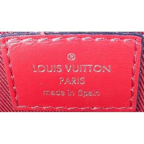 5 - A Louis Vuitton Saintonge shoulder bag, classic monogram canvas with red leather exterior and matchi... 