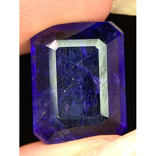 988 - A 20.67ct Faceted Tanzanite Gemstone. Comes with the GFCO Certificate. Very Rare Large Size Transluc... 