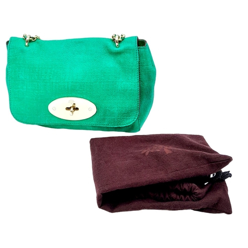 15 - A green Mulberry Lily mini bag with gold tone hardware and matching strap. Size approx. 20x18x8cm. C... 